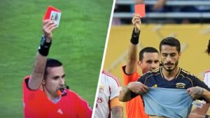 César Ramos muestra estampa de la Virgen de Guadalupe al expulsar a jugador en el Mundial de Clubes