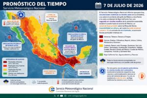 Pronostican lluvias en los 32 estados de México
